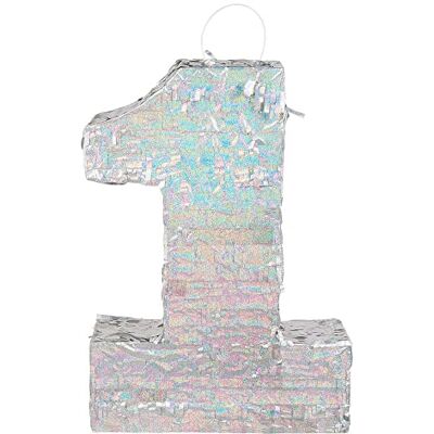 Boland Chiffres Pinata, taille 40 x 28 x 8 cm, chiffre holographique, numéro, argent, jubilé, anniversaire, décoration, jeu de fête - Publicité Boland Chiffres Pinata, taille 40 x 28 x 8 cm, chiffre holographique, numéro, argent, jubilé, anniversaire, décoration, jeu de fête - Publicité