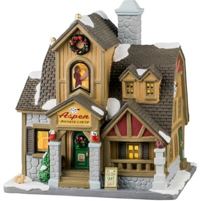 Lemax Artists' Lofts Vail Village 2024 Résine Alpine Bâtiment de village miniature Sculpture - Publicité Lemax Artists' Lofts Vail Village 2024 Résine Alpine Bâtiment de village miniature Sculpture - Publicité