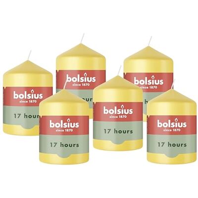 Bolsius Essentials Bougie Pilier Jaune Frais 8cm 6 Pièces Bougie Décorative Contient Cire Végétale Naturelle sans Huile de Palme - Publicité Bolsius Essentials Bougie Pilier Jaune Frais 8cm 6 Pièces Bougie Décorative Contient Cire Végétale Naturelle sans Huile de Palme - Publicité