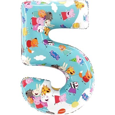 Toyland ® Ballon en aluminium en forme de chiffre Peppa Pig, George & Friends de 66 cm – Ballons de fête pour enfants – Numéro 1 à 6 disponible - Publicité Toyland ® Ballon en aluminium en forme de chiffre Peppa Pig, George & Friends de 66 cm – Ballons de fête pour enfants – Numéro 1 à 6 disponible - Publicité
