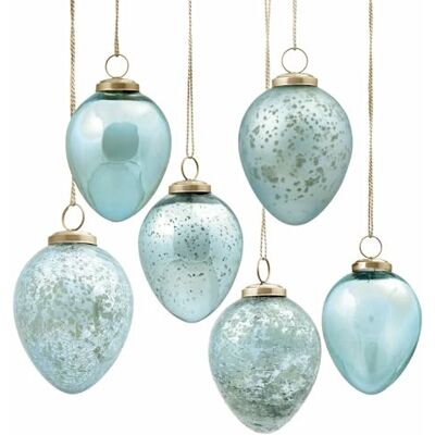 Loberon Cataleya Lot de 6 œufs de Pâques Soufflés à la Bouche Motifs et reliefs Uniques, Bleu - Publicité Loberon Cataleya Lot de 6 œufs de Pâques Soufflés à la Bouche Motifs et reliefs Uniques, Bleu - Publicité