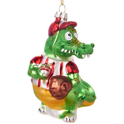 BRUBAKER Suspension pour Sapin de Noël Crocodile Base-Ball Boule en Verre Soufflé Peinte à la Main Drôle & Originale Décoration Arbre de Noël 11,4 cm - Publicité BRUBAKER Suspension pour Sapin de Noël Crocodile Base-Ball Boule en Verre Soufflé Peinte à la Main Drôle & Originale Décoration Arbre de Noël 11,4 cm - Publicité