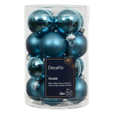Kaemingk Lot de 16 boules de Noël en verre 3,5 cm Mat et brillant Petites boules de Noël pour Noël Décoration de Noël et décoration de sapin de Noël Bleu folklorique - Publicité Kaemingk Lot de 16 boules de Noël en verre 3,5 cm Mat et brillant Petites boules de Noël pour Noël Décoration de Noël et décoration de sapin de Noël Bleu folklorique - Publicité