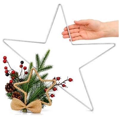 com-four ® Decoration Star Christmas, Etoile de décoration de Noël poinsettia avec noeud branches et figurine de Noël cintre de décoration - Publicité com-four ® Decoration Star Christmas, Etoile de décoration de Noël poinsettia avec noeud branches et figurine de Noël cintre de décoration - Publicité