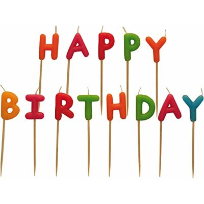 amscan 550114 Kit Bougies sur Piques Happy Birthday Multicolore - Publicité amscan 550114 Kit Bougies sur Piques Happy Birthday Multicolore - Publicité