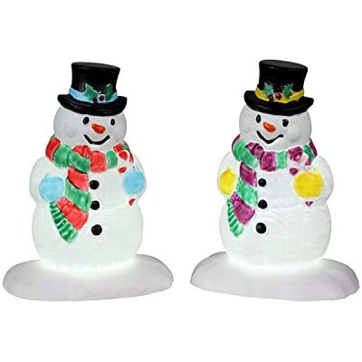Lemax 24965 Christmas Village Accessory: Holly Hat Snowman (Set of 2) - Publicité Lemax 24965 Christmas Village Accessory: Holly Hat Snowman (Set of 2) - Publicité