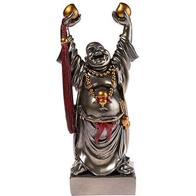 lachineuse Statuette Grand Bouddha Rieur Traditions Bouddhistes Cordon Rouge & Pêches de Longévité Porte-Bonheur, Chance en Résine Teinte Bronze 27 cm Idée Déco & Cadeau Chine, Asie - Publicité lachineuse Statuette Grand Bouddha Rieur Traditions Bouddhistes Cordon Rouge & Pêches de Longévité Porte-Bonheur, Chance en Résine Teinte Bronze 27 cm Idée Déco & Cadeau Chine, Asie - Publicité