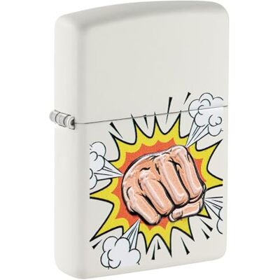 Zippo Briquet tempête – Power Fist – Blanc Mat, Impression texturée – Rechargeable – Réutilisable – Design Coupe-Vent – Boîte Cadeau – Fabriqué aux États-Unis - Publicité Zippo Briquet tempête – Power Fist – Blanc Mat, Impression texturée – Rechargeable – Réutilisable – Design Coupe-Vent – Boîte Cadeau – Fabriqué aux États-Unis - Publicité