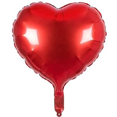 Boland Ballon de baudruche cœur, taille 40 x 45 cm, ballon de baudruche, convient à l'air et à l'hélium, comprend une paille pour le gonfler, décoration, cadeau, anniversaire - Publicité Boland Ballon de baudruche cœur, taille 40 x 45 cm, ballon de baudruche, convient à l'air et à l'hélium, comprend une paille pour le gonfler, décoration, cadeau, anniversaire - Publicité