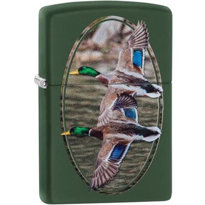 Zippo Briquet tempête Flying Ducks, Canards Volants, Vert Mat, Image Couleur, Rechargeable, réutilisable, Design Coupe-Vent, boîte Cadeau, fabriqué aux États-Unis - Publicité Zippo Briquet tempête Flying Ducks, Canards Volants, Vert Mat, Image Couleur, Rechargeable, réutilisable, Design Coupe-Vent, boîte Cadeau, fabriqué aux États-Unis - Publicité