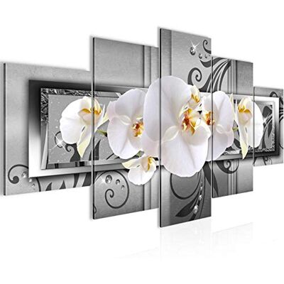 Tableau Fleurs Orchidée 200 x 100 cm 5 Parties XXL Decoration Murale Dessin Noir Et Blanc 206251c - Publicité Tableau Fleurs Orchidée 200 x 100 cm 5 Parties XXL Decoration Murale Dessin Noir Et Blanc 206251c - Publicité