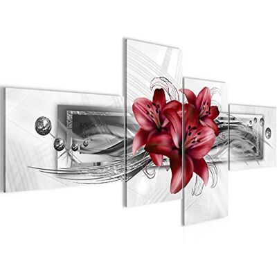 ART Tableau XXL Lis Fleurs 200 x 100 cm Impression sur Toile Intissee Decoration Murale Salon Chambre 008741c - Publicité ART Tableau XXL Lis Fleurs 200 x 100 cm Impression sur Toile Intissee Decoration Murale Salon Chambre 008741c - Publicité