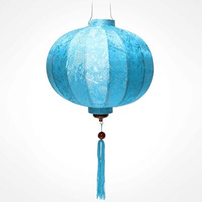 Lampion Asiatique en Soie Bleu Clair R, Diamètre Ø33cm Lanterne Traditionnel de Hoi an en Tissu, Bambou et Bois, Fait Main Décoration et Artisanat du Vietnam (R20-BLC) - Publicité Lampion Asiatique en Soie Bleu Clair R, Diamètre Ø33cm Lanterne Traditionnel de Hoi an en Tissu, Bambou et Bois, Fait Main Décoration et Artisanat du Vietnam (R20-BLC) - Publicité