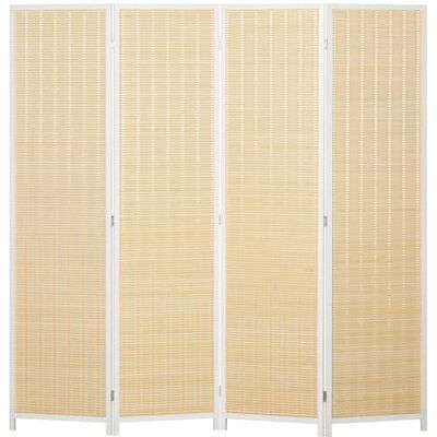 HOMCOM Paravent Interieur en Bois 4 Panneaux 180 x 180 cm séparateur de pièce Pliable cloison de séparation pour Salon Chambre à Coucher Maison, Bois Naturel - Publicité HOMCOM Paravent Interieur en Bois 4 Panneaux 180 x 180 cm séparateur de pièce Pliable cloison de séparation pour Salon Chambre à Coucher Maison, Bois Naturel - Publicité