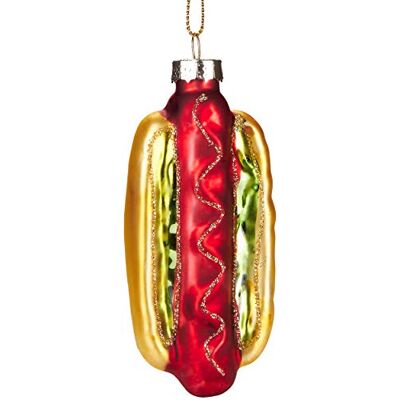 BRUBAKER Suspension pour Sapin de Noël Hot-Dog Boule en Verre Soufflé Peinte à la Main Drôle & Originale Décoration Arbre de Noël 9,8 cm - Publicité BRUBAKER Suspension pour Sapin de Noël Hot-Dog Boule en Verre Soufflé Peinte à la Main Drôle & Originale Décoration Arbre de Noël 9,8 cm - Publicité