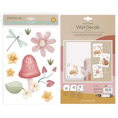 Little Dutch Lot de 3 stickers muraux Fairy Garden A4 30 x 21 cm - Publicité Little Dutch Lot de 3 stickers muraux Fairy Garden A4 30 x 21 cm - Publicité