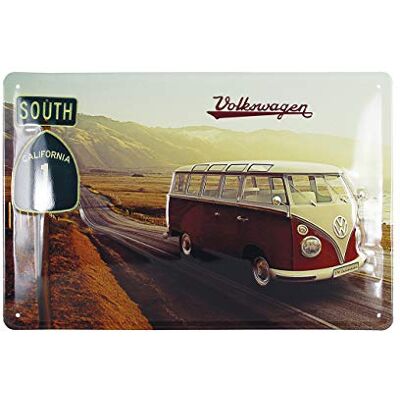 BRISA VW Collection Plaque Rétro en Tôle Volkswagen Idée Cadeau Décoration Vintage en Métal au Design du Bus T1 (Highway 1/Multicolore) - Publicité BRISA VW Collection Plaque Rétro en Tôle Volkswagen Idée Cadeau Décoration Vintage en Métal au Design du Bus T1 (Highway 1/Multicolore) - Publicité