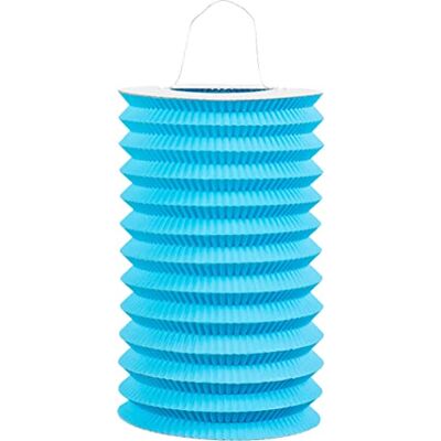 Carpeta Zuglaternen en papier comme décoration pour anniversaire, fête et garden-party Ø 16 cm, hauteur 20 cm, avec anse en métal Lanterne en papier, lampion, décoration de fête, couleur : bleu clair - Publicité Carpeta Zuglaternen en papier comme décoration pour anniversaire, fête et garden-party Ø 16 cm, hauteur 20 cm, avec anse en métal Lanterne en papier, lampion, décoration de fête, couleur : bleu clair - Publicité