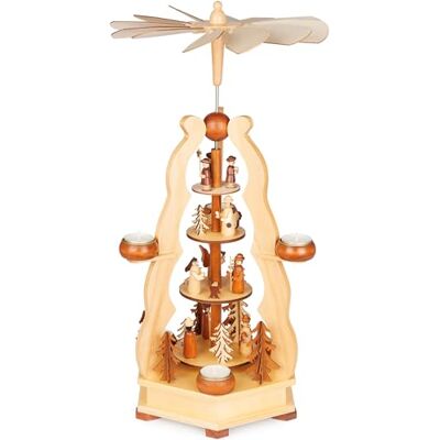 BRUBAKER Pyramide de Noël Rotonde avec Les Rois Mages, Les Chanteurs, Marie, Joseph et Jésus Modèle de 55 cm en Bois Idéal pour la Décoration Festive à la Maison - Publicité BRUBAKER Pyramide de Noël Rotonde avec Les Rois Mages, Les Chanteurs, Marie, Joseph et Jésus Modèle de 55 cm en Bois Idéal pour la Décoration Festive à la Maison - Publicité