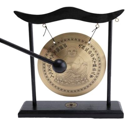 lachineuse Gong sur Socle Bouddha Rieur Gong Tibétain Buddha Déco Bouddha Rieur Zen Bois & Cuivre Objet Déco Chinoise pour Maison, Bureau, Salon Idée Cadeau Chine Asiatique - Publicité lachineuse Gong sur Socle Bouddha Rieur Gong Tibétain Buddha Déco Bouddha Rieur Zen Bois & Cuivre Objet Déco Chinoise pour Maison, Bureau, Salon Idée Cadeau Chine Asiatique - Publicité