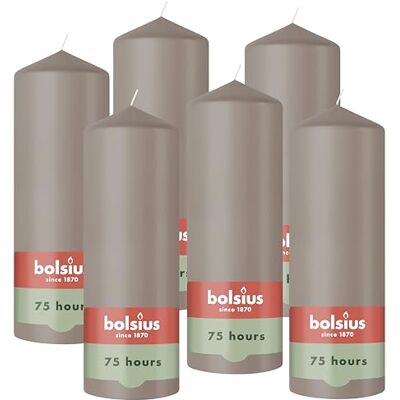 Bolsius Essentials Bougie Pilier Pastel Taupe- 20cm 6 Pièces Bougie Décorative Contient Cire Végétale Naturelle sans Huile de Palme - Publicité Bolsius Essentials Bougie Pilier Pastel Taupe- 20cm 6 Pièces Bougie Décorative Contient Cire Végétale Naturelle sans Huile de Palme - Publicité