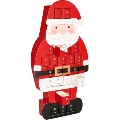 BRUBAKER Calendrier de l'Avent à Remplir Père Noël avec 24 Petites Portes pour des Bons, des Bonbons et d'autres Surprises Calendrier de l'Avent DIY 46 cm en Carton Rouge - Publicité BRUBAKER Calendrier de l'Avent à Remplir Père Noël avec 24 Petites Portes pour des Bons, des Bonbons et d'autres Surprises Calendrier de l'Avent DIY 46 cm en Carton Rouge - Publicité