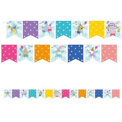 amscan Peppa Pig 9918345 Guirlande de fanions pour fête d'anniversaire d'enfant 2,47 m - Publicité amscan Peppa Pig 9918345 Guirlande de fanions pour fête d'anniversaire d'enfant 2,47 m - Publicité