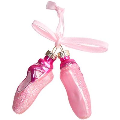 BRUBAKER Suspension pour Sapin de Noël Chaussons de Danse/Ballet Roses Boule en Verre Soufflé Peinte à la Main Drôle & Originale Décoration Arbre de Noël 7,6 cm - Publicité BRUBAKER Suspension pour Sapin de Noël Chaussons de Danse/Ballet Roses Boule en Verre Soufflé Peinte à la Main Drôle & Originale Décoration Arbre de Noël 7,6 cm - Publicité