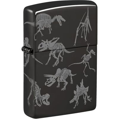 Zippo Briquet tempête Dinosaur Skeletons, squelettes de dinosaures, noir poli, image photo 360°, rechargeable, réutilisable, design coupe-vent, boîte cadeau, fabriqué aux États-Unis - Publicité Zippo Briquet tempête Dinosaur Skeletons, squelettes de dinosaures, noir poli, image photo 360°, rechargeable, réutilisable, design coupe-vent, boîte cadeau, fabriqué aux États-Unis - Publicité