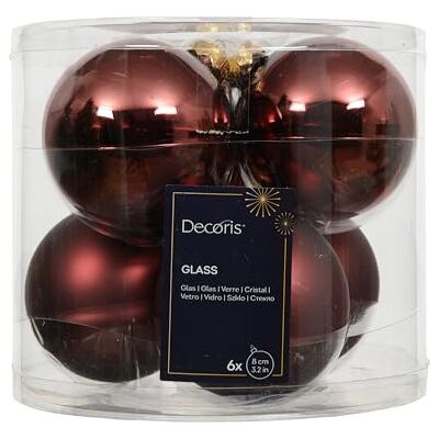 Kaemingk Lot de 6 boules de Noël en verre 8 cm Mat et brillant Grandes boules de Noël Décoration de Noël et décoration de sapin de Noël Marron châtaignier - Publicité Kaemingk Lot de 6 boules de Noël en verre 8 cm Mat et brillant Grandes boules de Noël Décoration de Noël et décoration de sapin de Noël Marron châtaignier - Publicité