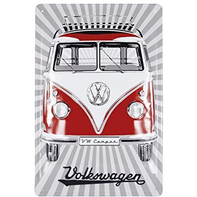 BRISA VW Collection Plaque Rétro en Tôle Volkswagen Idée Cadeau Décoration Vintage en Métal au Design du Bus T1 (Front/Rouge) - Publicité BRISA VW Collection Plaque Rétro en Tôle Volkswagen Idée Cadeau Décoration Vintage en Métal au Design du Bus T1 (Front/Rouge) - Publicité