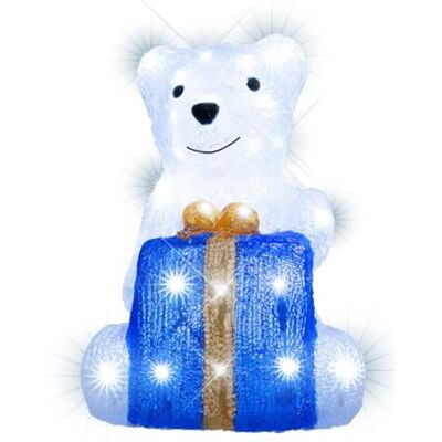 LEALIGHT blachere illumination Décor Lumineux Ours Assis LED Blanc Pur – Acrylique IP44 – 60 LED avec Flash Animé + Cadeau Bleu-Or – Personnage Noël Extérieur & Intérieur - Publicité LEALIGHT blachere illumination Décor Lumineux Ours Assis LED Blanc Pur – Acrylique IP44 – 60 LED avec Flash Animé + Cadeau Bleu-Or – Personnage Noël Extérieur & Intérieur - Publicité