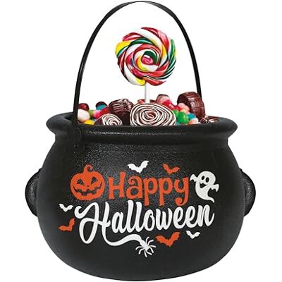 FIESTAS GUIRCA Chaudron Happy Halloween pour Enfants (16 cm) Panier pour Bonbons et Fêtes de Sorcières Accessoire de Déguisement Unisexe pour Enfants Idéal pour Halloween et Célébrations - Publicité FIESTAS GUIRCA Chaudron Happy Halloween pour Enfants (16 cm) Panier pour Bonbons et Fêtes de Sorcières Accessoire de Déguisement Unisexe pour Enfants Idéal pour Halloween et Célébrations - Publicité
