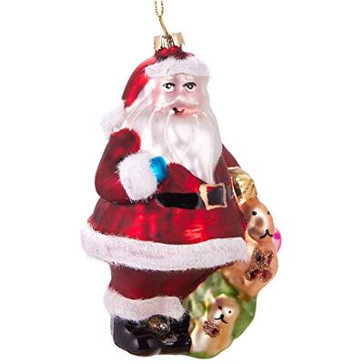 BRUBAKER Suspension pour Sapin de Noël Père Noël avec Cadeaux Boule en Verre Soufflé Peinte à la Main Drôle & Originale Décoration Arbre de Noël 12,5 cm - Publicité BRUBAKER Suspension pour Sapin de Noël Père Noël avec Cadeaux Boule en Verre Soufflé Peinte à la Main Drôle & Originale Décoration Arbre de Noël 12,5 cm - Publicité