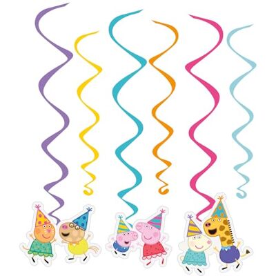 amscan Peppa Pig 9918348 Lot de 6 décorations à suspendre pour fête d'anniversaire - Publicité amscan Peppa Pig 9918348 Lot de 6 décorations à suspendre pour fête d'anniversaire - Publicité