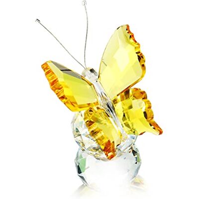 H&D HYALINE & DORA Crystal Flying Butterfly avec Base de Boule de Cristal Collection de Figurines en Verre taillé Ornement Statue Animal de Collection (Jaune) - Publicité H&D HYALINE & DORA Crystal Flying Butterfly avec Base de Boule de Cristal Collection de Figurines en Verre taillé Ornement Statue Animal de Collection (Jaune) - Publicité