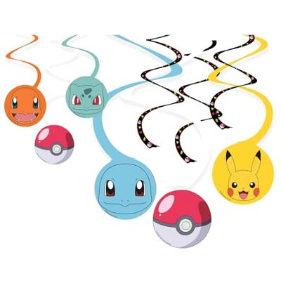 amscan Pokémon 9917110 Lot de 6 décorations à suspendre pour fête d'anniversaire d'enfant - Publicité amscan Pokémon 9917110 Lot de 6 décorations à suspendre pour fête d'anniversaire d'enfant - Publicité