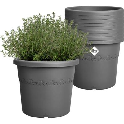 Elho Algarve Cilindro 25 Pot De Fleur pour Exterieur Plastique 100% recyclé Ensemble de 10 Ø 24.5 x H 20.5 cm Noir/Anthracite - Publicité Elho Algarve Cilindro 25 Pot De Fleur pour Exterieur Plastique 100% recyclé Ensemble de 10 Ø 24.5 x H 20.5 cm Noir/Anthracite - Publicité