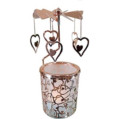 kingnero Bougie carrousel bougeoir Rotatif tournant tealgiht cnadle Holder for Cadeau Saint Valentin - Publicité kingnero Bougie carrousel bougeoir Rotatif tournant tealgiht cnadle Holder for Cadeau Saint Valentin - Publicité