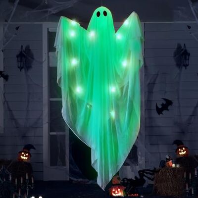 JOYIN Fantôme Lumineux d'halloween à Suspendre (120 cm) avec LED Verte effrayante, idéal pour Une Maison hantée, pour Une fête, Un Jardin, Une terrasse ou Un Jardin. Publicité JOYIN Fantôme Lumineux d'halloween à Suspendre (120 cm) avec LED Verte effrayante, idéal pour Une Maison hantée, pour Une fête, Un Jardin, Une terrasse ou Un Jardin. Publicité
