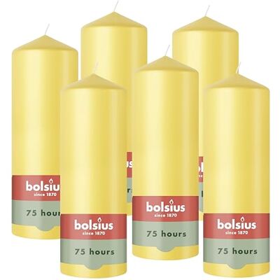 Bolsius Essentials Bougie Pilier Jaune Frais 20cm 6 Pièces Bougie Décorative Contient Cire Végétale Naturelle sans Huile de Palme - Publicité Bolsius Essentials Bougie Pilier Jaune Frais 20cm 6 Pièces Bougie Décorative Contient Cire Végétale Naturelle sans Huile de Palme - Publicité