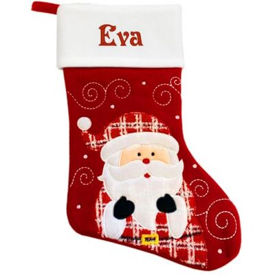 Amikado Chaussette de Noël Rouge prénom (Père Noël) - Publicité Amikado Chaussette de Noël Rouge prénom (Père Noël) - Publicité