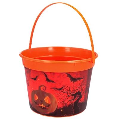 Boland 73224 Seau Halloween, Décoration pour Carnaval et fête à thème, Bonbons et farces - Publicité Boland 73224 Seau Halloween, Décoration pour Carnaval et fête à thème, Bonbons et farces - Publicité