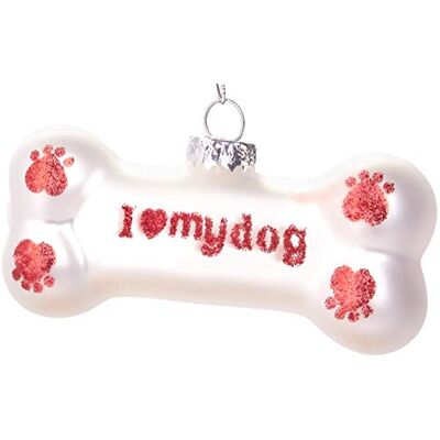 BRUBAKER Suspension pour Sapin de Noël Os 'J'aime Mon Chien' Boule en Verre Soufflé Peinte à la Main Drôle & Originale Décoration Arbre de Noël 9,5 cm - Publicité BRUBAKER Suspension pour Sapin de Noël Os 'J'aime Mon Chien' Boule en Verre Soufflé Peinte à la Main Drôle & Originale Décoration Arbre de Noël 9,5 cm - Publicité