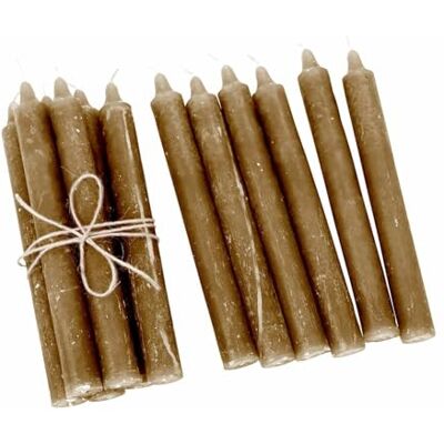 Loberon Bauceau Lot de 12 Bougies Finition Rustique Peint à la Main, Marron Clair - Publicité Loberon Bauceau Lot de 12 Bougies Finition Rustique Peint à la Main, Marron Clair - Publicité