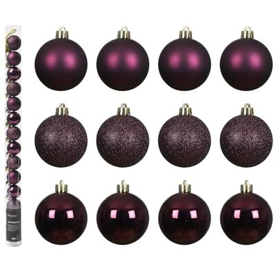 Kaemingk Lot de 14 boules de Noël en plastique 3 cm Petites et incassables Boules de Noël pour Noël Décoration de sapin de Noël et décoration de sapin de Noël Mauve foncé - Publicité Kaemingk Lot de 14 boules de Noël en plastique 3 cm Petites et incassables Boules de Noël pour Noël Décoration de sapin de Noël et décoration de sapin de Noël Mauve foncé - Publicité