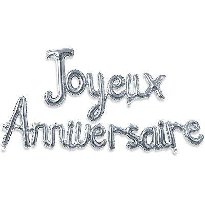 STC Guirlande Joyeux Anniversaire Lettres Gonflable argent - Publicité STC Guirlande Joyeux Anniversaire Lettres Gonflable argent - Publicité