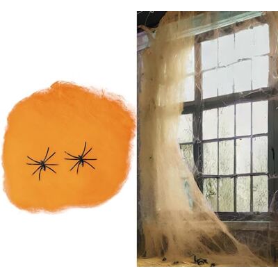 FIESTAS GUIRCA Toile d'araignée orange (100 g) Décoration d'Halloween et de fêtes d'animaux et d'insectes Idéale pour célébrations et événements Orange - Publicité FIESTAS GUIRCA Toile d'araignée orange (100 g) Décoration d'Halloween et de fêtes d'animaux et d'insectes Idéale pour célébrations et événements Orange - Publicité