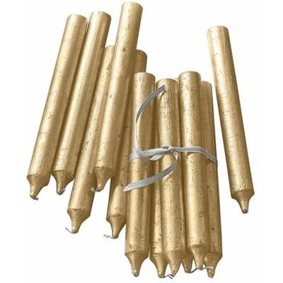 Loberon Lysarion Lot de 20 Bougies Teintées dans la Masse sans Odeur, Or - Publicité Loberon Lysarion Lot de 20 Bougies Teintées dans la Masse sans Odeur, Or - Publicité