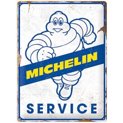 ART Plaque rétro, 30 x 40 cm, Michelin – Service – Idée de cadeau pour fans de moteur, en métal, design vintage - Publicité ART Plaque rétro, 30 x 40 cm, Michelin – Service – Idée de cadeau pour fans de moteur, en métal, design vintage - Publicité
